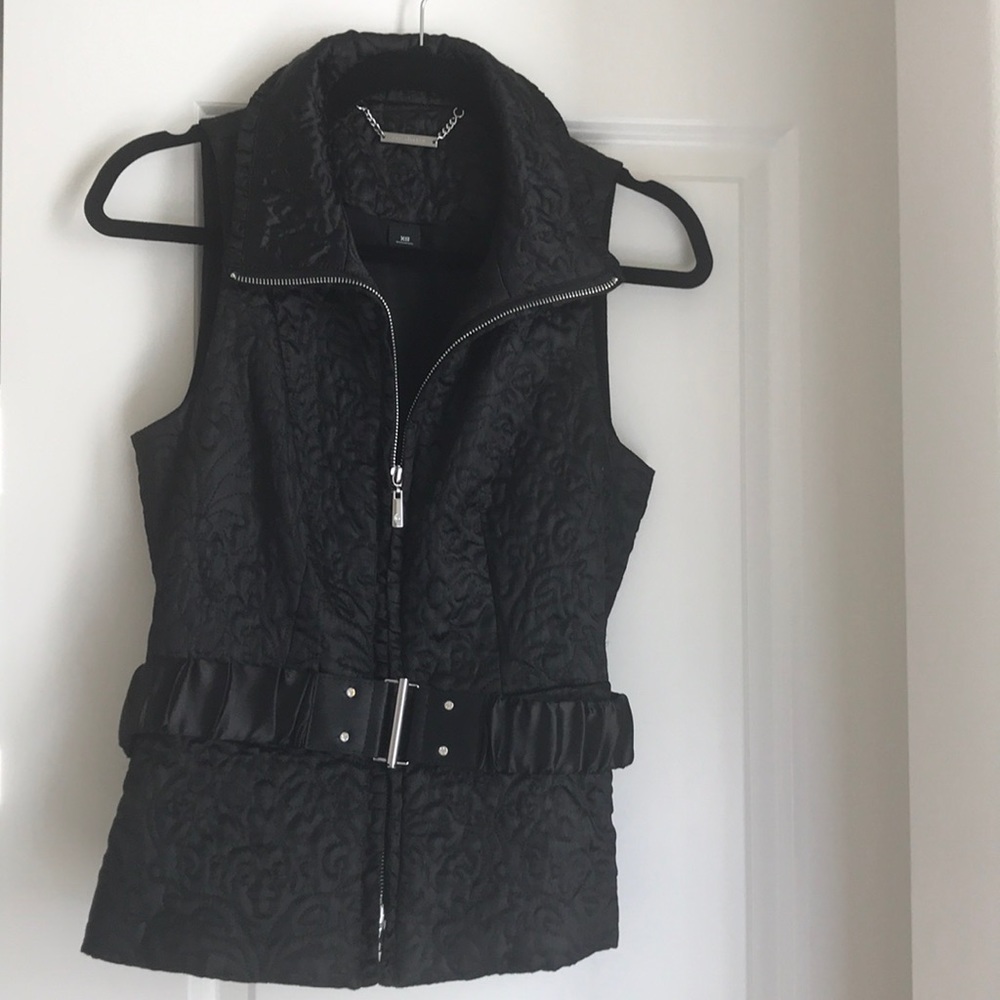 “White House black market”, satin quilted vest XS